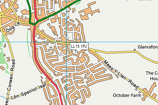 LL15 1PJ map - OS VectorMap District (Ordnance Survey) LL15 1PJ map - OS VectorMap District (Ordnance Survey)