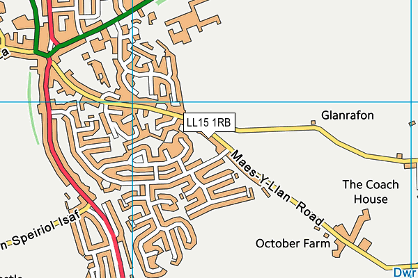 LL15 1RB map - OS VectorMap District (Ordnance Survey) LL15 1RB map - OS VectorMap District (Ordnance Survey)