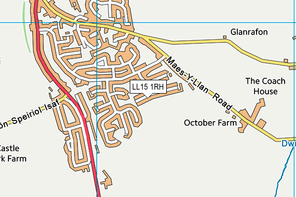 LL15 1RH map - OS VectorMap District (Ordnance Survey) LL15 1RH map - OS VectorMap District (Ordnance Survey)