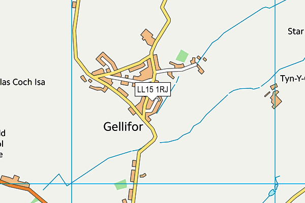 LL15 1RJ map - OS VectorMap District (Ordnance Survey) LL15 1RJ map - OS VectorMap District (Ordnance Survey)