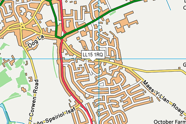 LL15 1RQ map - OS VectorMap District (Ordnance Survey) LL15 1RQ map - OS VectorMap District (Ordnance Survey)