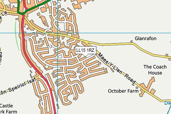 LL15 1RZ map - OS VectorMap District (Ordnance Survey) LL15 1RZ map - OS VectorMap District (Ordnance Survey)