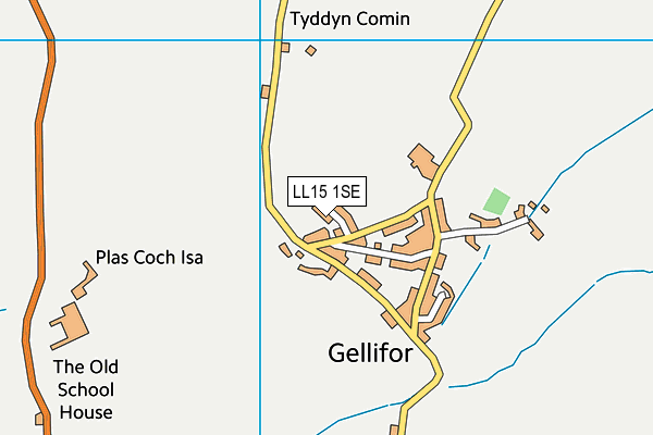 LL15 1SE map - OS VectorMap District (Ordnance Survey) LL15 1SE map - OS VectorMap District (Ordnance Survey)