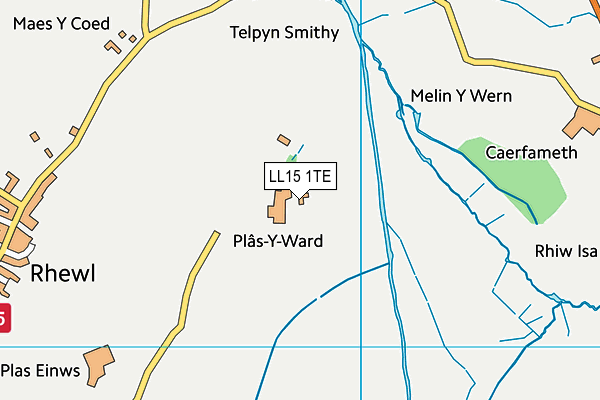LL15 1TE map - OS VectorMap District (Ordnance Survey) LL15 1TE map - OS VectorMap District (Ordnance Survey)
