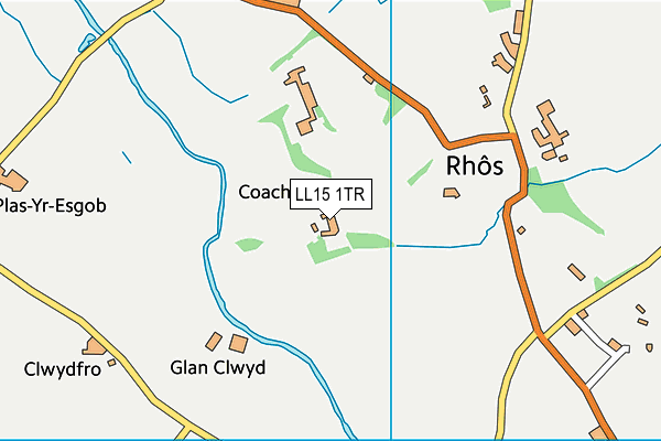 LL15 1TR map - OS VectorMap District (Ordnance Survey) LL15 1TR map - OS VectorMap District (Ordnance Survey)