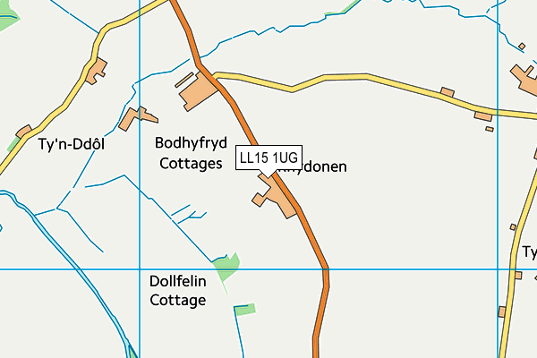 LL15 1UG map - OS VectorMap District (Ordnance Survey) LL15 1UG map - OS VectorMap District (Ordnance Survey)