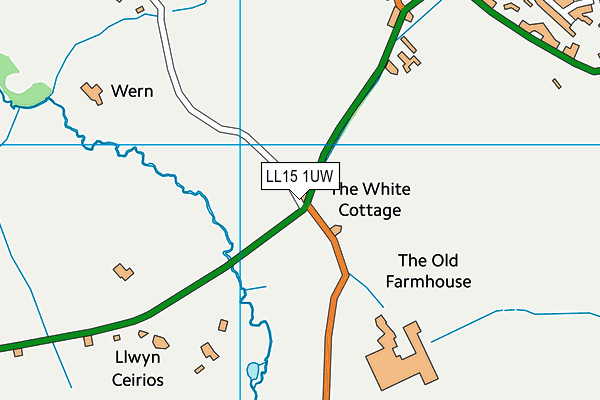 LL15 1UW map - OS VectorMap District (Ordnance Survey) LL15 1UW map - OS VectorMap District (Ordnance Survey)