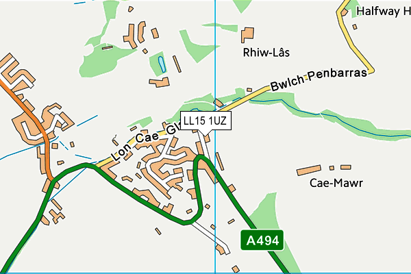 LL15 1UZ map - OS VectorMap District (Ordnance Survey) LL15 1UZ map - OS VectorMap District (Ordnance Survey)