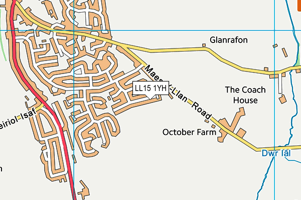 LL15 1YH map - OS VectorMap District (Ordnance Survey) LL15 1YH map - OS VectorMap District (Ordnance Survey)