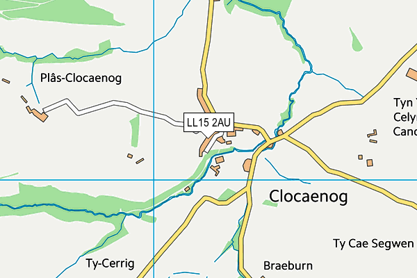 LL15 2AU map - OS VectorMap District (Ordnance Survey) LL15 2AU map - OS VectorMap District (Ordnance Survey)