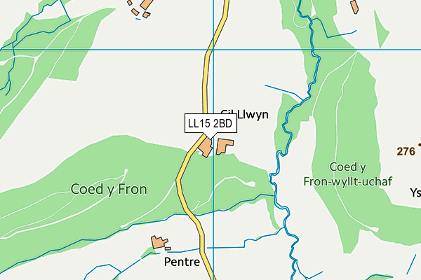 LL15 2BD map - OS VectorMap District (Ordnance Survey) LL15 2BD map - OS VectorMap District (Ordnance Survey)