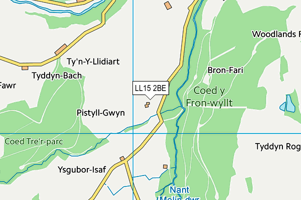 LL15 2BE map - OS VectorMap District (Ordnance Survey) LL15 2BE map - OS VectorMap District (Ordnance Survey)
