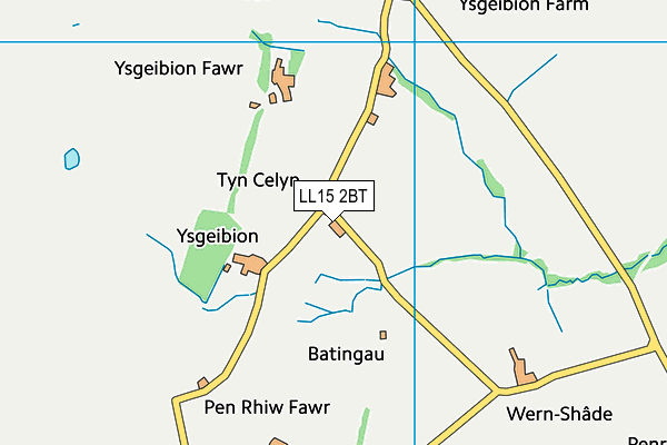 LL15 2BT map - OS VectorMap District (Ordnance Survey) LL15 2BT map - OS VectorMap District (Ordnance Survey)
