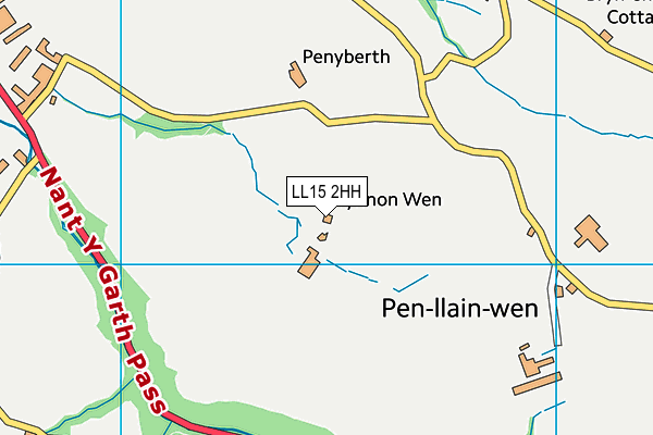 LL15 2HH map - OS VectorMap District (Ordnance Survey) LL15 2HH map - OS VectorMap District (Ordnance Survey)