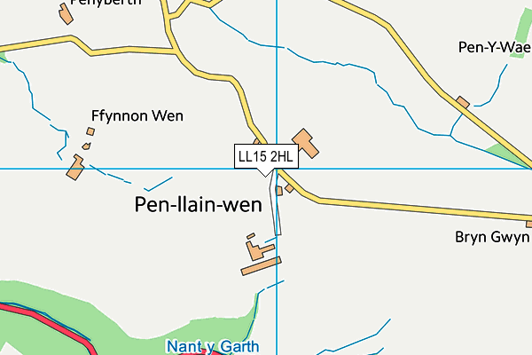LL15 2HL map - OS VectorMap District (Ordnance Survey) LL15 2HL map - OS VectorMap District (Ordnance Survey)