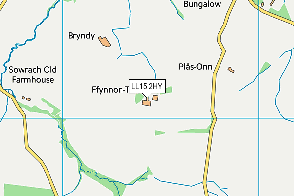 LL15 2HY map - OS VectorMap District (Ordnance Survey) LL15 2HY map - OS VectorMap District (Ordnance Survey)