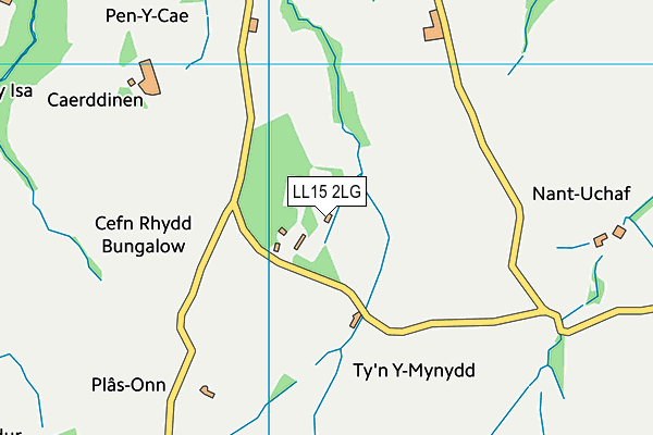 LL15 2LG map - OS VectorMap District (Ordnance Survey) LL15 2LG map - OS VectorMap District (Ordnance Survey)