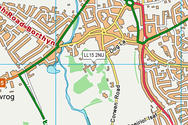 LL15 2NU map - OS VectorMap District (Ordnance Survey) LL15 2NU map - OS VectorMap District (Ordnance Survey)