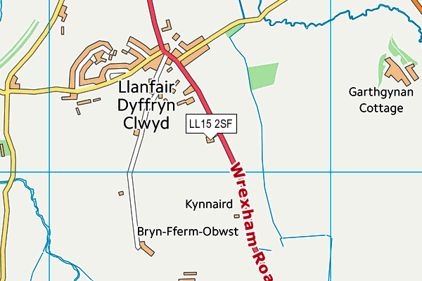 LL15 2SF map - OS VectorMap District (Ordnance Survey) LL15 2SF map - OS VectorMap District (Ordnance Survey)