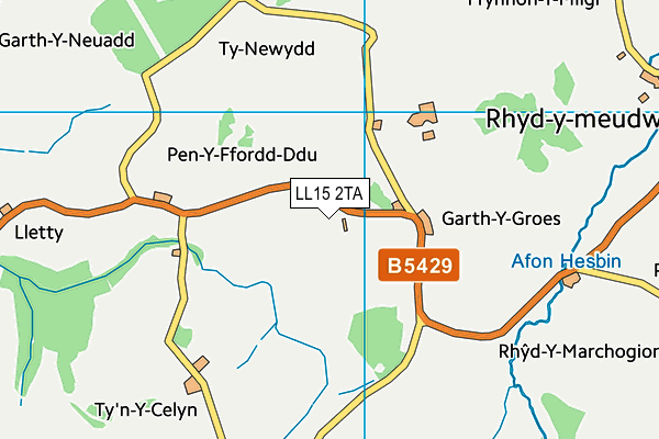 LL15 2TA map - OS VectorMap District (Ordnance Survey) LL15 2TA map - OS VectorMap District (Ordnance Survey)