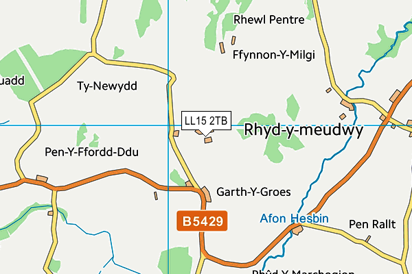 LL15 2TB map - OS VectorMap District (Ordnance Survey)