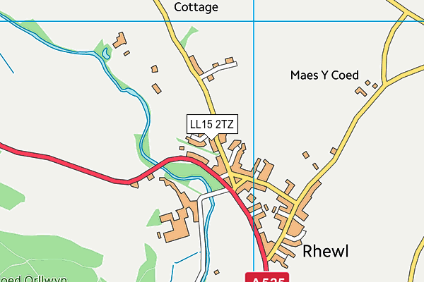 LL15 2TZ map - OS VectorMap District (Ordnance Survey) LL15 2TZ map - OS VectorMap District (Ordnance Survey)