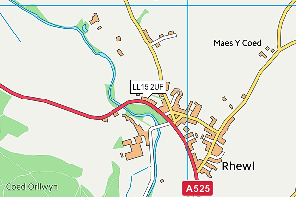 LL15 2UF map - OS VectorMap District (Ordnance Survey) LL15 2UF map - OS VectorMap District (Ordnance Survey)