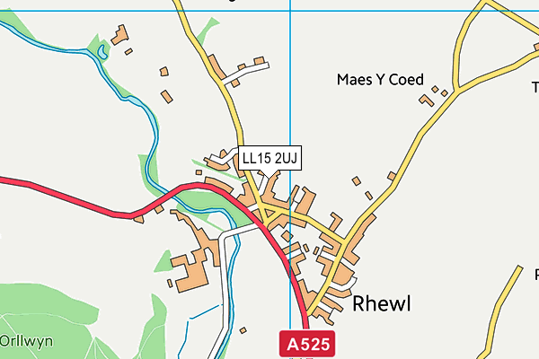 LL15 2UJ map - OS VectorMap District (Ordnance Survey) LL15 2UJ map - OS VectorMap District (Ordnance Survey)