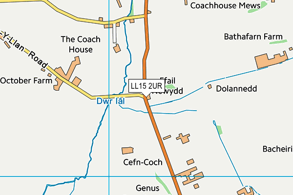 LL15 2UR map - OS VectorMap District (Ordnance Survey) LL15 2UR map - OS VectorMap District (Ordnance Survey)