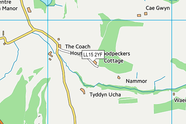LL15 2YF map - OS VectorMap District (Ordnance Survey) LL15 2YF map - OS VectorMap District (Ordnance Survey)