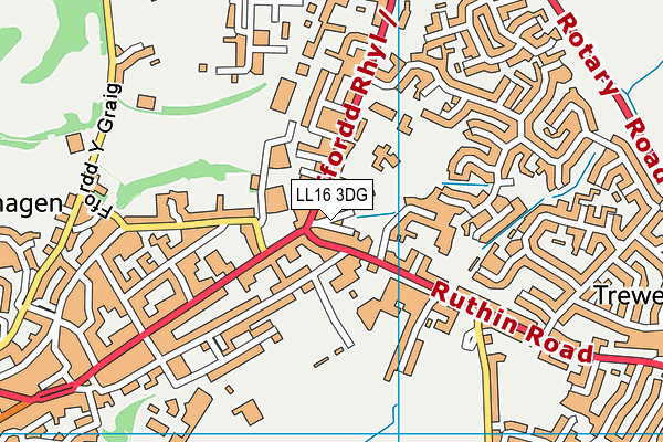 LL16 3DG map - OS VectorMap District (Ordnance Survey) LL16 3DG map - OS VectorMap District (Ordnance Survey)