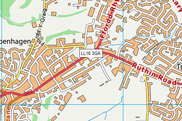 LL16 3GA map - OS VectorMap District (Ordnance Survey) LL16 3GA map - OS VectorMap District (Ordnance Survey)