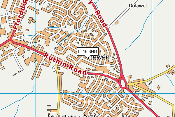 LL16 3HG map - OS VectorMap District (Ordnance Survey) LL16 3HG map - OS VectorMap District (Ordnance Survey)