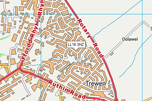 LL16 3HZ map - OS VectorMap District (Ordnance Survey) LL16 3HZ map - OS VectorMap District (Ordnance Survey)