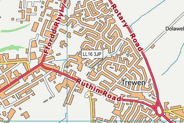 LL16 3JP map - OS VectorMap District (Ordnance Survey) LL16 3JP map - OS VectorMap District (Ordnance Survey)