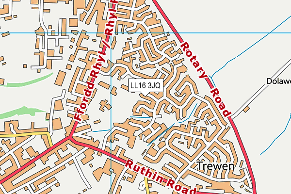 LL16 3JQ map - OS VectorMap District (Ordnance Survey) LL16 3JQ map - OS VectorMap District (Ordnance Survey)