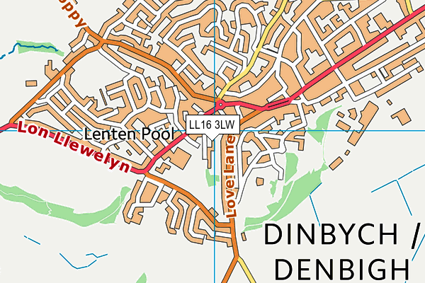 LL16 3LW map - OS VectorMap District (Ordnance Survey)