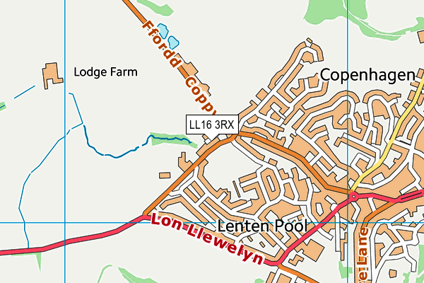 LL16 3RX map - OS VectorMap District (Ordnance Survey) LL16 3RX map - OS VectorMap District (Ordnance Survey)