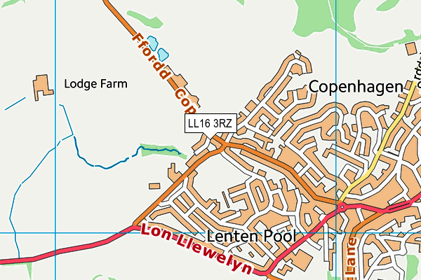 LL16 3RZ map - OS VectorMap District (Ordnance Survey) LL16 3RZ map - OS VectorMap District (Ordnance Survey)