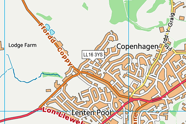 LL16 3YS map - OS VectorMap District (Ordnance Survey) LL16 3YS map - OS VectorMap District (Ordnance Survey)