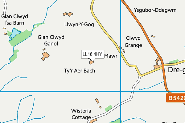 LL16 4HY map - OS VectorMap District (Ordnance Survey) LL16 4HY map - OS VectorMap District (Ordnance Survey)