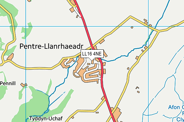 LL16 4NE map - OS VectorMap District (Ordnance Survey) LL16 4NE map - OS VectorMap District (Ordnance Survey)