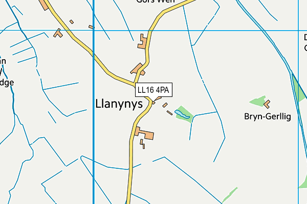 LL16 4PA map - OS VectorMap District (Ordnance Survey) LL16 4PA map - OS VectorMap District (Ordnance Survey)