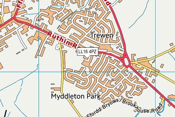 LL16 4PZ map - OS VectorMap District (Ordnance Survey) LL16 4PZ map - OS VectorMap District (Ordnance Survey)