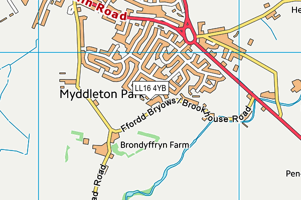 LL16 4YB map - OS VectorMap District (Ordnance Survey) LL16 4YB map - OS VectorMap District (Ordnance Survey)