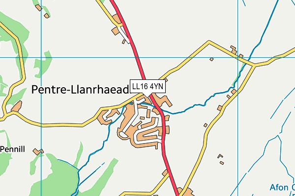 LL16 4YN map - OS VectorMap District (Ordnance Survey) LL16 4YN map - OS VectorMap District (Ordnance Survey)