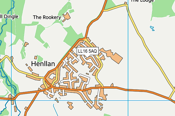 LL16 5AQ map - OS VectorMap District (Ordnance Survey)
