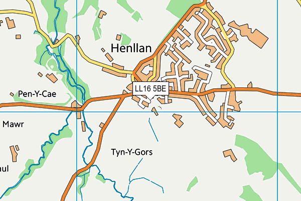 LL16 5BE map - OS VectorMap District (Ordnance Survey) LL16 5BE map - OS VectorMap District (Ordnance Survey)