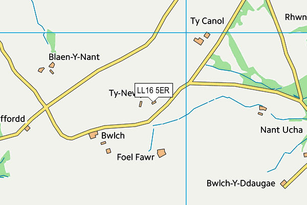 LL16 5ER map - OS VectorMap District (Ordnance Survey) LL16 5ER map - OS VectorMap District (Ordnance Survey)