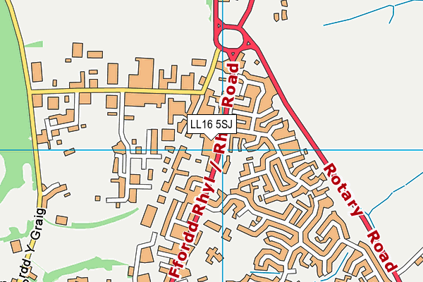 LL16 5SJ map - OS VectorMap District (Ordnance Survey) LL16 5SJ map - OS VectorMap District (Ordnance Survey)